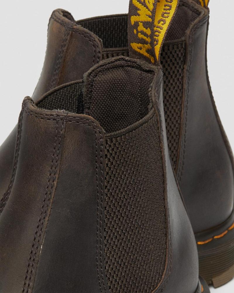 Men's Dr Martens 2976 Slip Resistant Leather Ankle Boots Dark / Brown | AU 424TCE